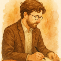 Lucas Varen caricaturizado