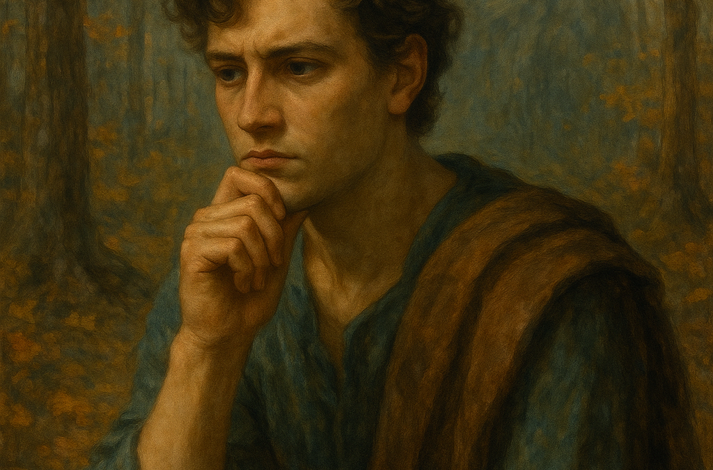 Un hombre pensativo sentado