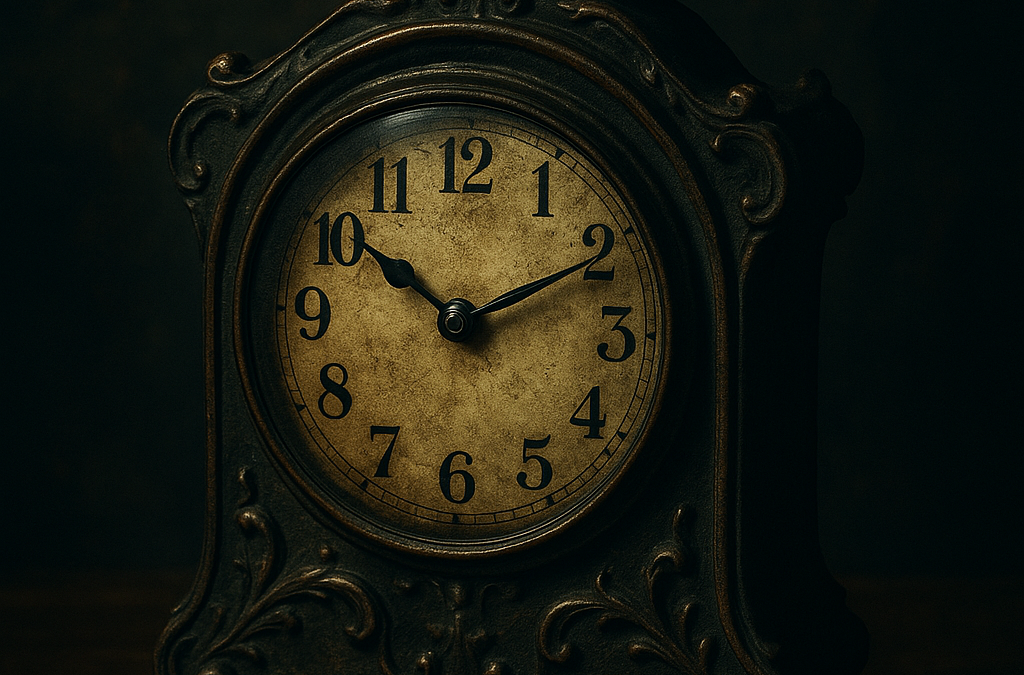 Un reloj en penumbra